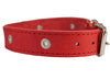 Genuine Leather Studded Dog Collar, 1.25" Wide. Fits 15"-18.5" Neck. Amstaff