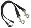 15" Nylon 2-way Double Dog Leash - Two Dog Coupler Black 3 Sizes