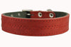 Genuine Leather Dog Collar, Padded, Red 1.5" Wide. Fits 22.5"-26.5" neck size Great Dane Mastiff