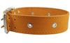 Genuine Leather Studded Dog Collar Tan 1.75" Wide. Fits 18.5"-22" Neck. For Large Breeds