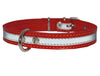 High Quality Genuine Leather Reflective Dog Collar 16" Long 3/4" Wide Red Fits 11"-13" Neck
