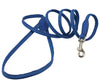 Dogs My Love 4ft Long Round Genuine Rolled Leather Dog Leash Blue