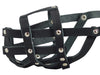 Real Leather Dog Basket Muzzle #104 Black - Amstaff (Circumference 11.8", Snout Length 3")