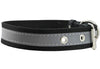 Cotton Web/Leather Reflective Dog Collar 18" Long 3/4" Wide Fits 12"-16" Neck, Poodle, Spaniel