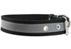 Cotton Web/Leather Reflective Dog Collar 20" Long 1" Wide Fits 14"-18" Neck, Amstaff