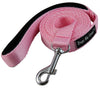 Dogs My Love 6ft Long Neoprene Padded Handle Nylon Leash 4 Sizes Pink