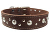 Thick Genuine Leather Studded Dog Collar 2" Wide Brown Sized to Fit 19"-22" Neck 2" Wide