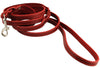 6' Genuine Leather Braided Dog Leash Red 3/8" Wide for Small Breeds