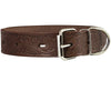Genuine Tooled Leather Dog Collar Floral Pattern Brown 3 Sizes