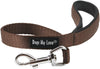 Short Dog Leash Padded Handle Wide Nylon Traffic Lead 22" Long Brown