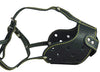 Black Genuine Leather Cage Basket Secure Dog Muzzle for Rottweiler(Circumf 14.7", Snout Length 3.5")