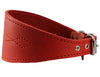 Red Real Leather Tapered Extra Wide Greyhound Whippet Dog Collar 2.75" Wide Fits 12"-16" Neck Medium