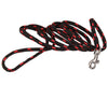 Dogs My Love 6ft Long Braided Rope Dog Leash Red with Black 6 Sizes