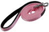 Dogs My Love 6ft Long Neoprene Padded Handle Nylon Leash 4 Sizes Pink
