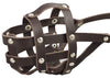 Real Leather Dog Basket Muzzle #104 Brown - Amstaff (Circumference 11.8", Snout Length 3")