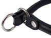 Round Genuine Rolled Leather Choke Dog Collar 19" Long Black