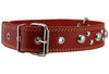 Genuine 1.6" Wide Leather Studded Dog Collar Fits 19"-23" Neck Large Breeds Rottweiler, Pit Bull