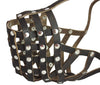 Secure Leather Mesh Basket Dog Muzzle - Rottweiler Male(Circumference 14.5", Snout Length 3.5")