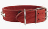 Genuine Leather Spiked Studded Dog Collar Red Sized to Fit 18"-22" Neck 2" Wide Retriever, Doberman
