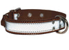 Genuine Leather Reflective Dog Collar 22" Long 1.25" Wide Brown Fits 15.5"-19.5" Neck