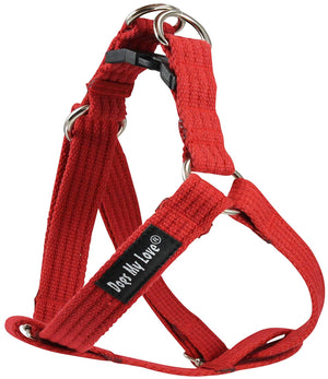 Cotton Web Adjustable Dog Step-in Harness 4 Sizes Red