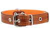 Genuine Leather Dog Collar Padded Brown 3 Sizes