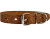Genuine Tooled Leather Dog Collar Hunting Pattern Tan 3 Sizes