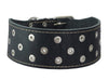 Dogs My Love 3" Extra Wide Genuine Leather Studded Black Collar Fits 23.5"-28" Neck XLarge Breeds