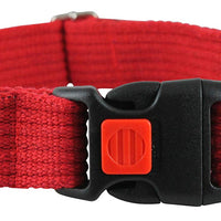 Cotton Web Adjustable Dog Collar with Locking Device 4 Sizes Red