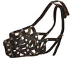 Secure Genuine Leather Mesh Dog Basket Muzzle - German Shepherd, Doberman (Circumf 12", Snout 4.5")