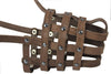 Leather Mesh Basket Secure Dog Muzzle #143 Brown (Circumference 11.5", Snout Length 4.25")