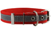 Cotton Web/Leather Reflective Dog Collar 18" Long 3/4" Wide Fits 12"-16" Neck, Poodle, Spaniel