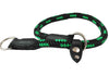 Dogs My Love Round Braided Rope Nylon Choke Dog Collar with Sliding Stopper Green/Black