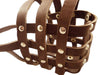 Soft Genuine Leather Dog Basket Muzzle #109 Brown - Boxer, Bulldog (Circumf 13", Snout Length 3.5")