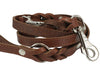 6 Way Multifunctional Leather Dog Leash Braided, Adjustable Lead Brown 42"-84" Long 3/4" Wide(18 mm)