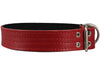 Genuine Leather Dog Collar, Padded Red, 1.5" Wide. Fits 14"-18" Neck Size , Medium