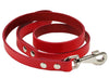 Dogs My Love Genuine Leather Classic Dog Leash 4 Ft Long 9 Sizes Red