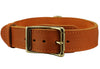 Genuine Leather Dog Collar, Rolled Leather Handle Tan