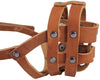 Real Leather Dog Basket Muzzle #0 Tan - Spaniel, Poodle, Schnauzer (Circumf 8.5", Snout Length 2")