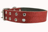 Genuine Leather Dog Collar, Padded, Red 1.5" Wide. Fits 22.5"-26.5" neck size Great Dane Mastiff