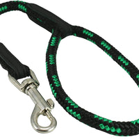 Dogs My Love 18-inch Rope Dog Leash Short Green/Black
