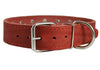 Genuine Leather Studded Dog Collar 22"x1.4" Red Fits 14.5"-18" Neck
