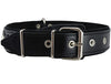 Genuine Leather Braided Studded Dog Collar, Black 1.5" Wide. Fits 17"-22" Neck.