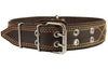 Genuine Leather Braided Studded Dog Collar, Brown 1.75" Wide. Fits 22"-27" Neck, XLarge.