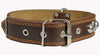 Genuine 1.6" Wide Thick Leather Studs Dog Collar Brown. Fits 19"-24" Neck, Rottweiler, Pit Bull.