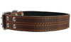Genuine Leather Dog Collar, Padded, Brown 1.5" Wide. Fits 18"-22" Neck Size Cane Corso Rottweiler