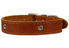 Genuine Leather Studded Dog Collar, Black, 1" Wide. Fits 13"-17.5" Neck Size