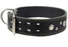 Genuine Leather Studded Dog Collar 2" Wide Black Fit 19"-22" Neck. Retriever, Doberman, Rottweiler