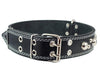 Genuine 1.75" Wide Thick Leather Studded Dog Collar. Fits 21.5"-26" Neck, XLarge Breeds Great Dane