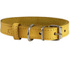 Genuine Leather Dog Collar Yellow 4 Sizes